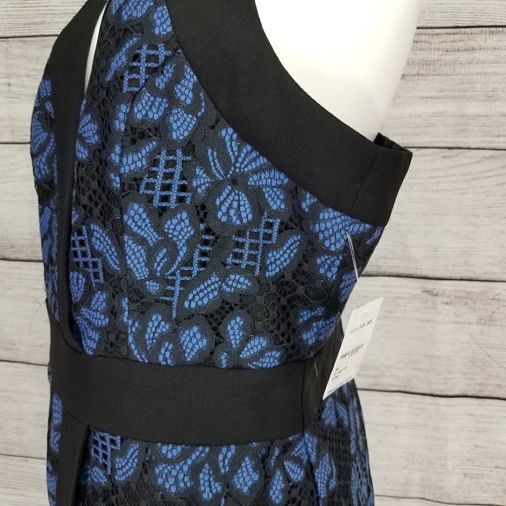 NEW Harlyn L Two Tone Lace Cocktail Sheath Dress Surplice Neck - Picture 8 of 14